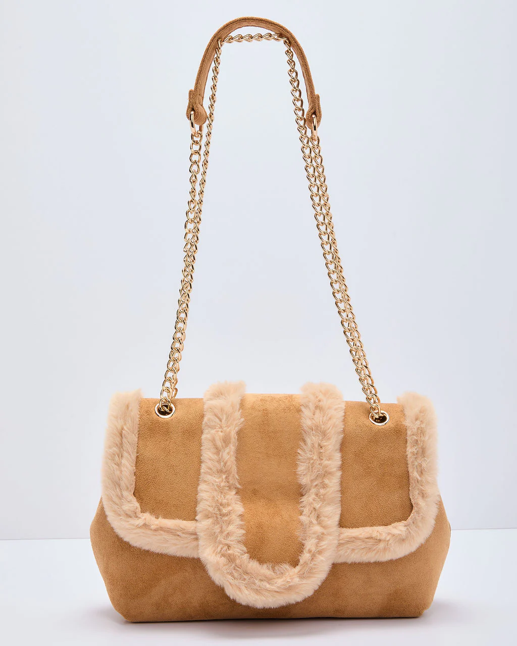 Hutson Suede Faux Fur Trim Shoulder Bag - Image 3