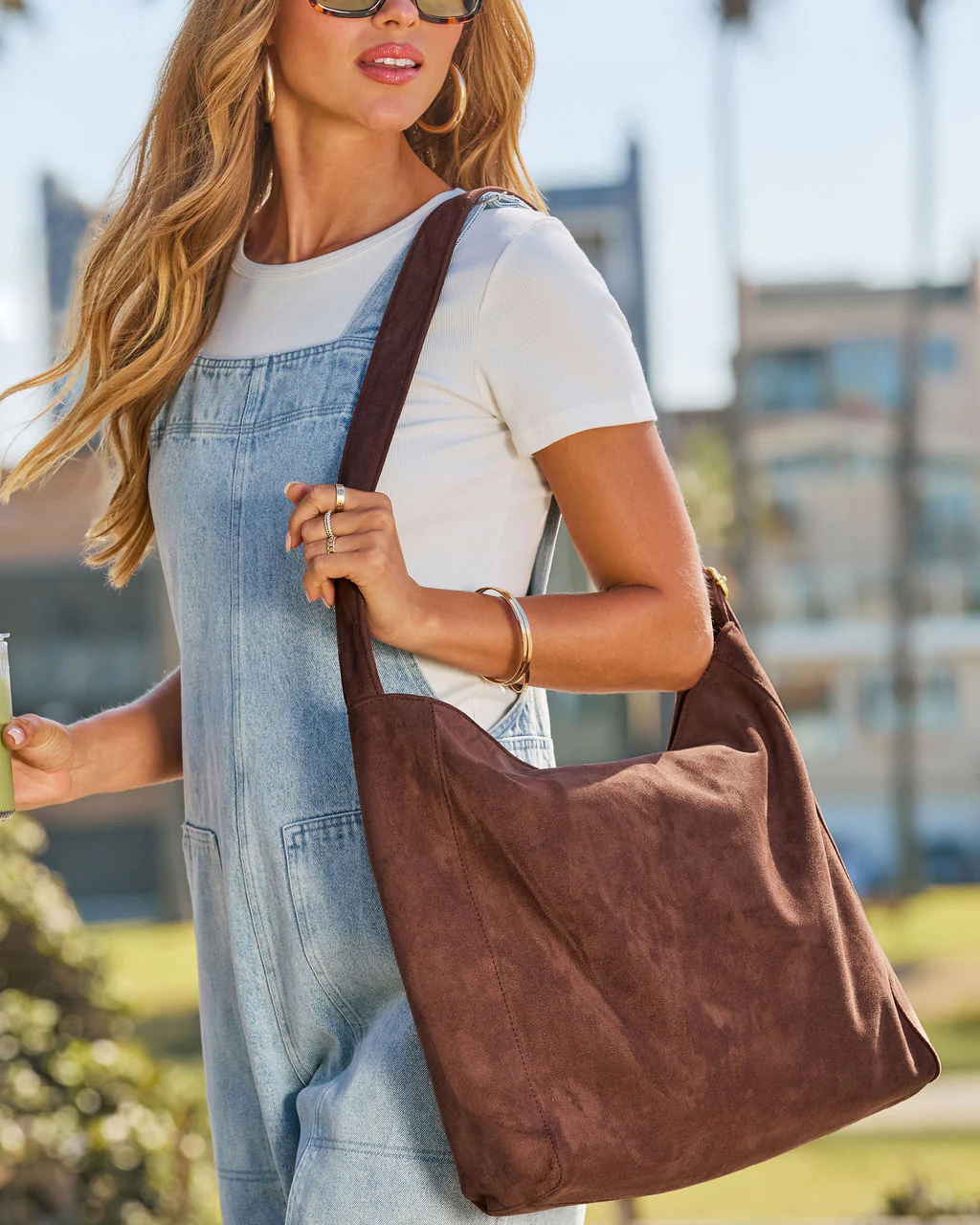 Iana Faux Suede Tote Bag - Image 4
