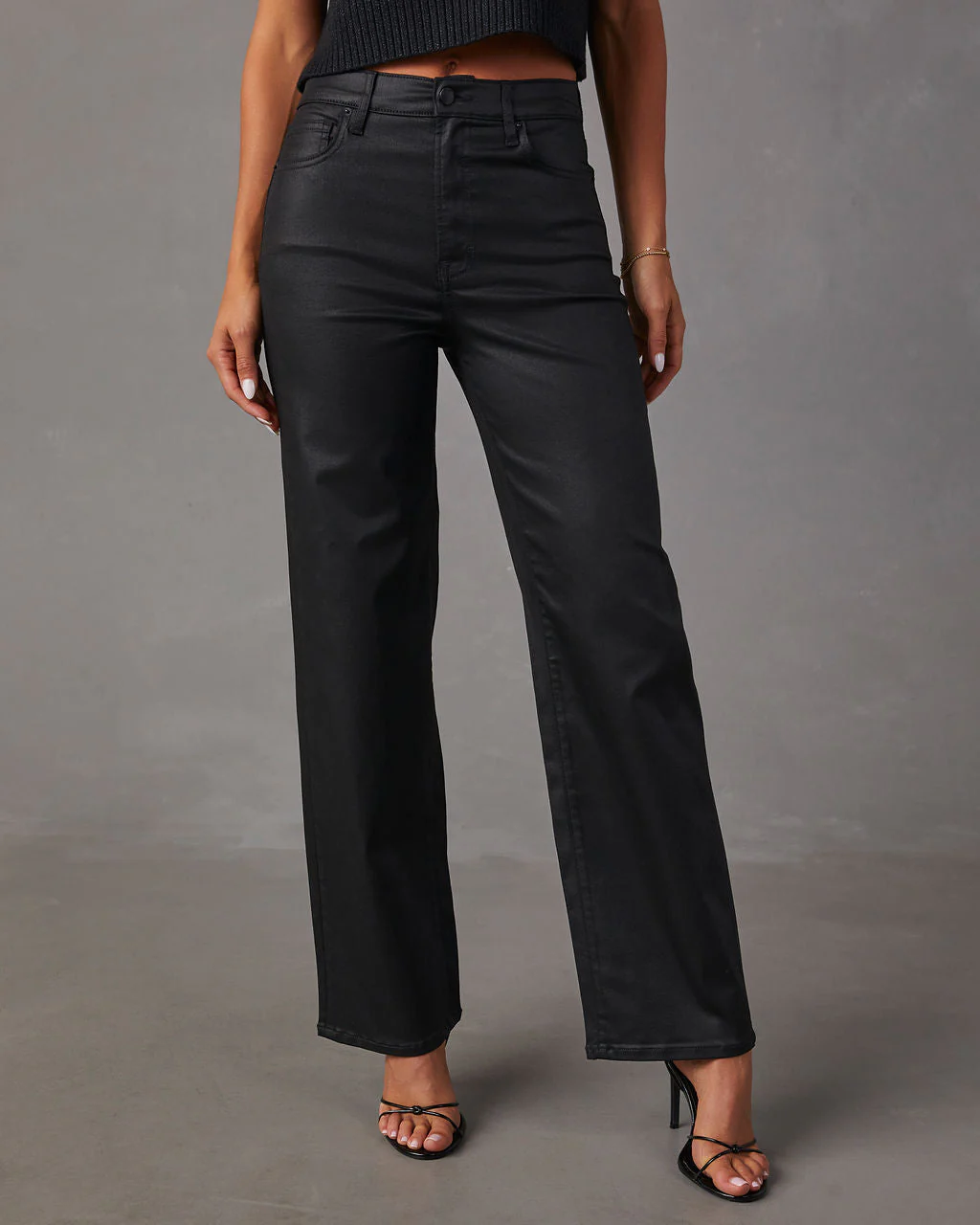 VICI Icon Coated High Rise Straight Jeans - Image 2