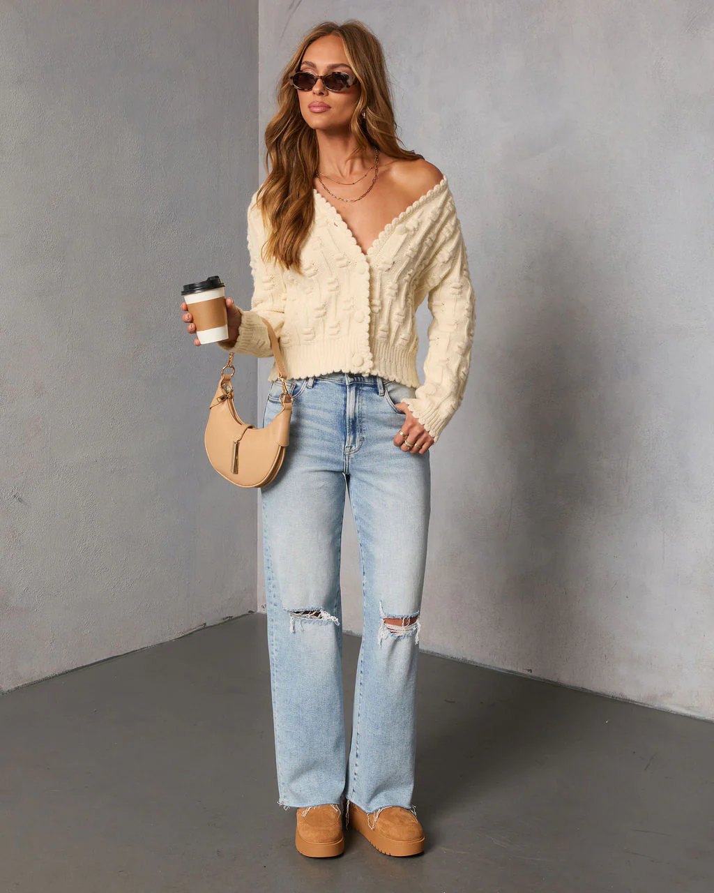 Icy Moon Textured Knit Cardigan - Image 2