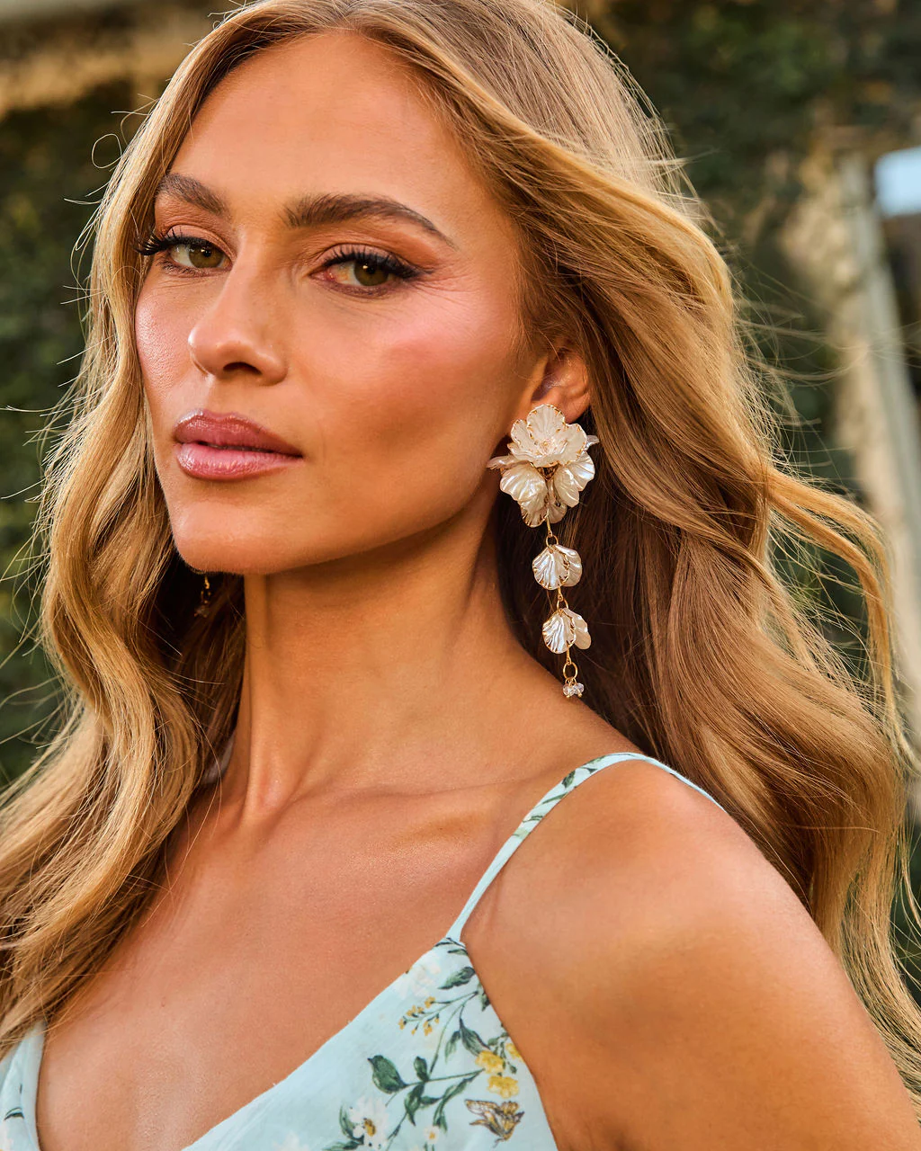 Imeina Drop Floral Earrings - Image 2
