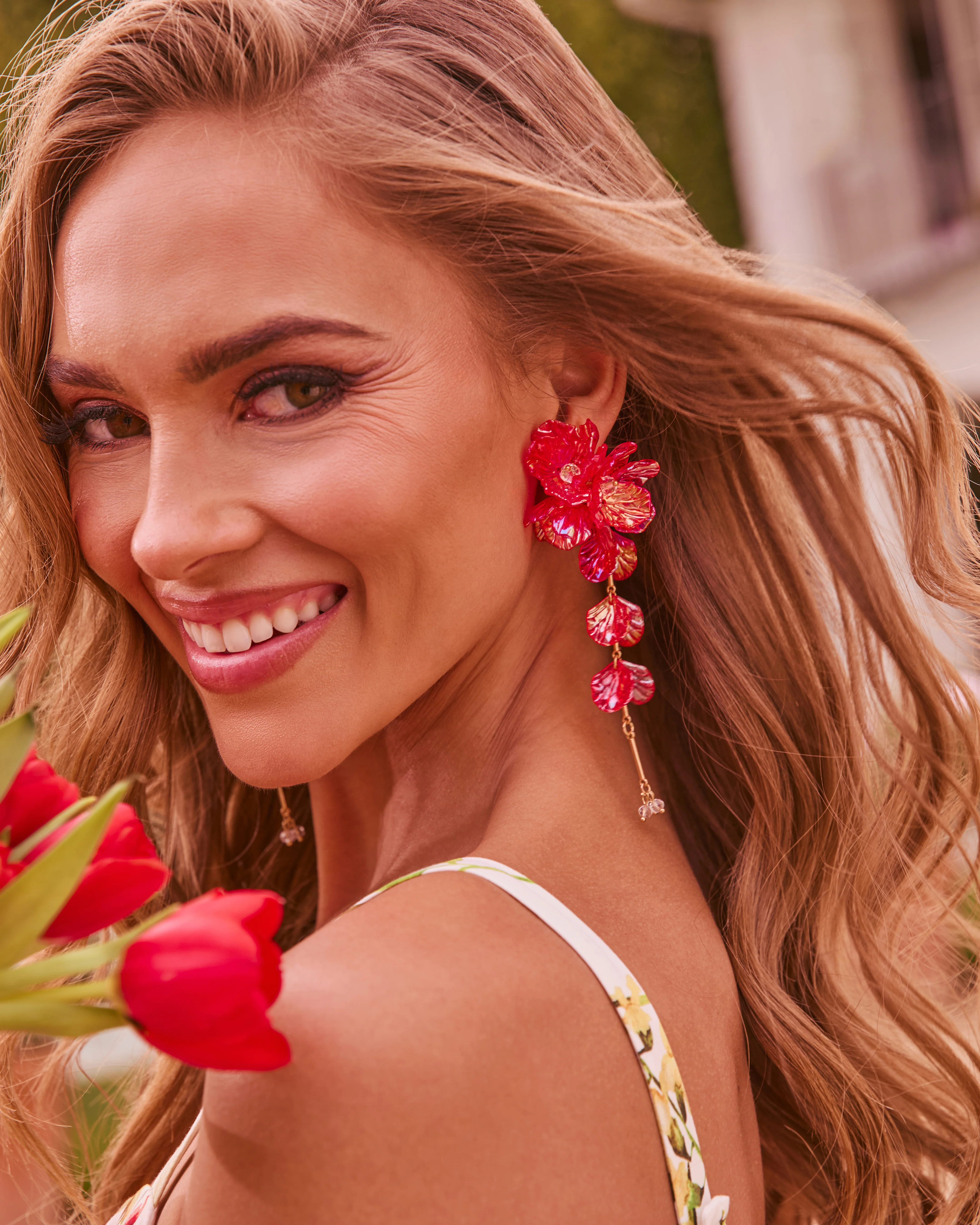 Imeina Drop Floral Earrings - Image 5