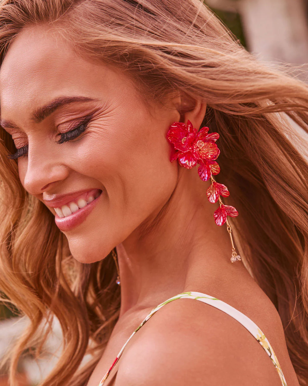 Imeina Drop Floral Earrings - Image 8