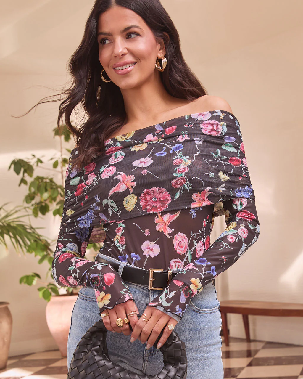 Imogene Floral Off Shoulder Bodysuit - Image 6