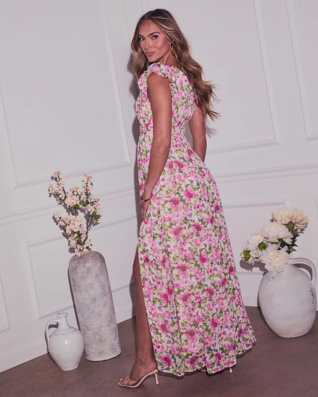 In The Garden Floral Print Maxi Dress - Image 10