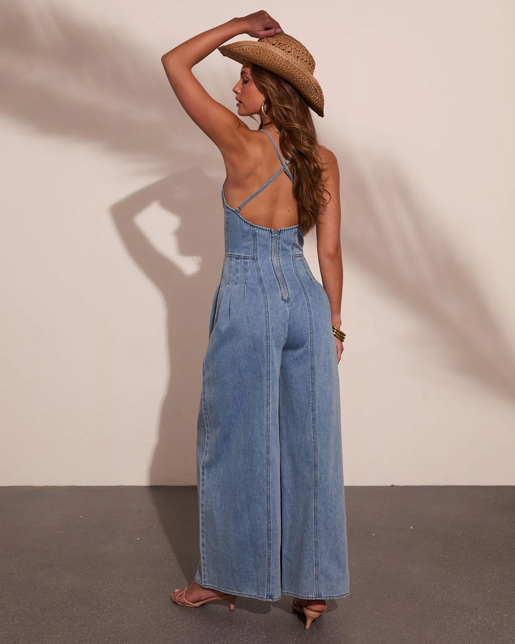 Indigo Outlaw Wide Leg Denim Jumpsuit - Image 4