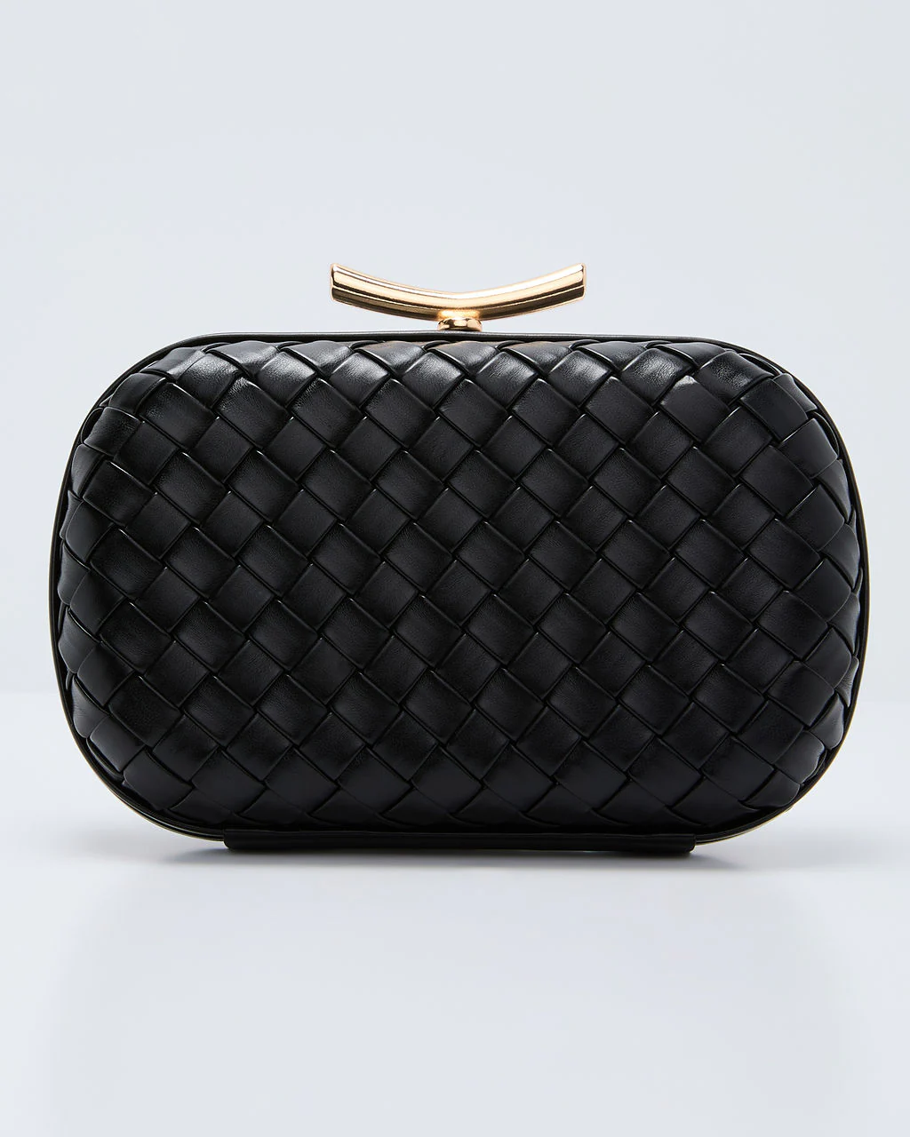 Invitation Only Faux Leather Woven Hard Case Clutch - Image 8