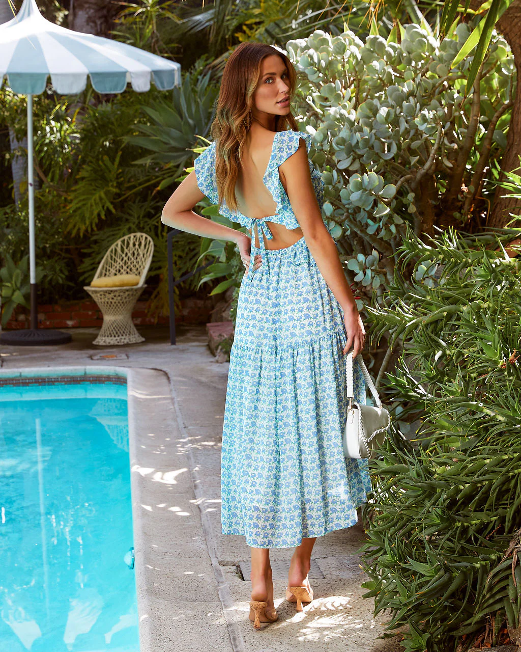 Iris Floral Ruffle Midi Dress - Image 4