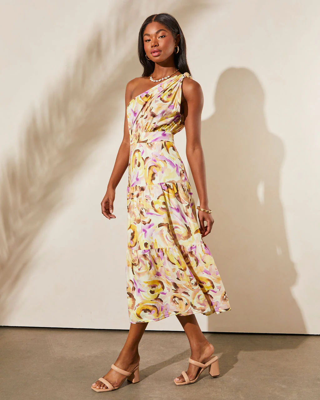Isidore One Shoulder Tiered Midi Dress - Image 4