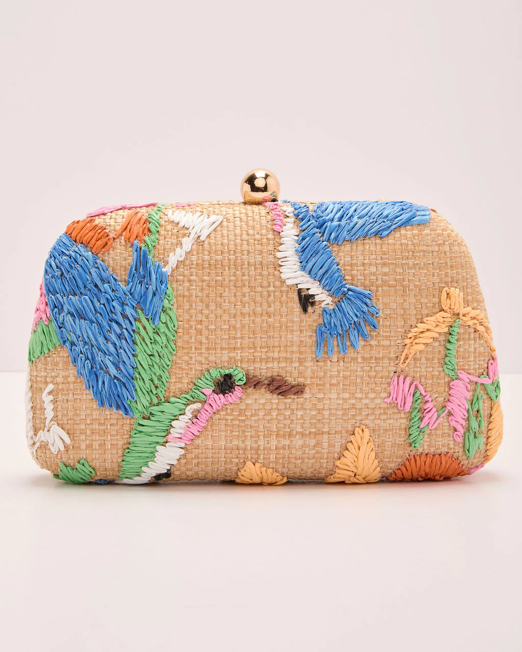 Island Charm Embroidered Tropical Clutch - Image 3