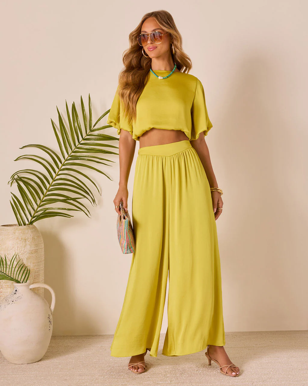 Island Drift Pleated Wide Leg Pants - Image 5