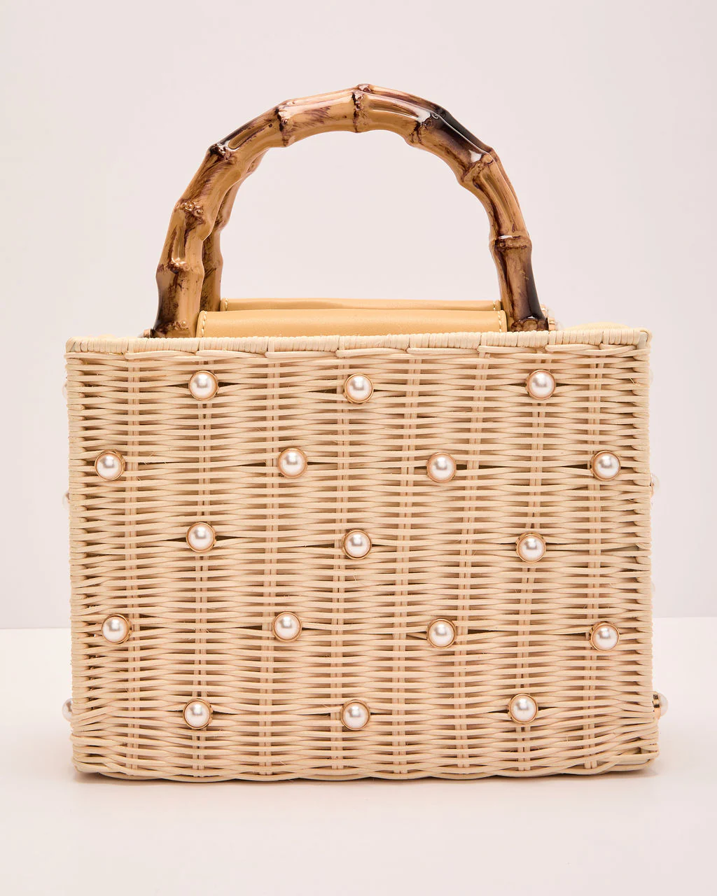 Island Light Embellished Straw Basket Tote - Image 2