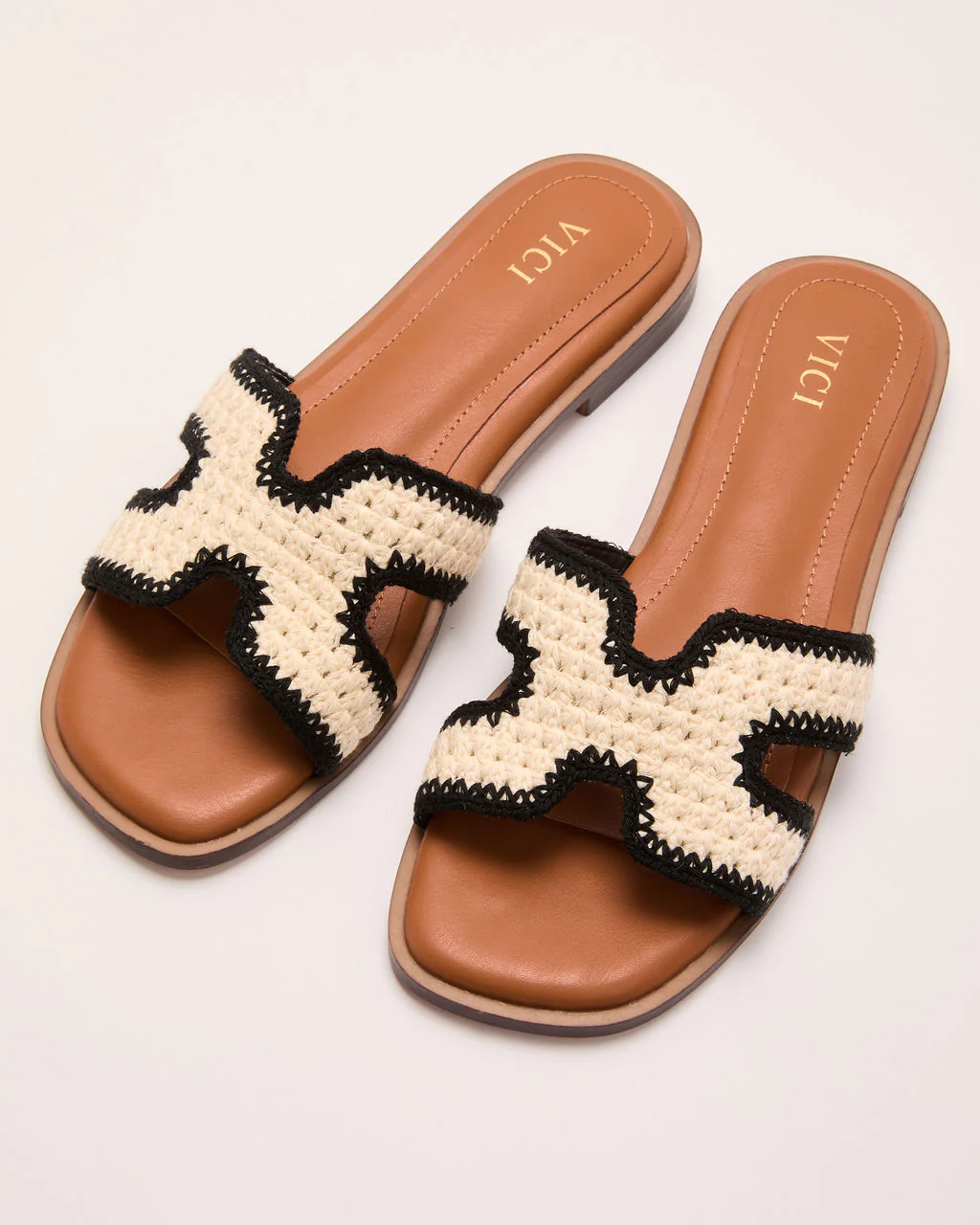 Island Luxe Contrast Trim Crochet Sandals - Image 14