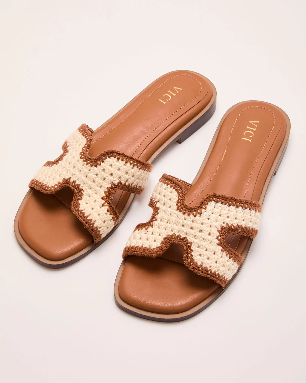 Island Luxe Contrast Trim Crochet Sandals - Image 8