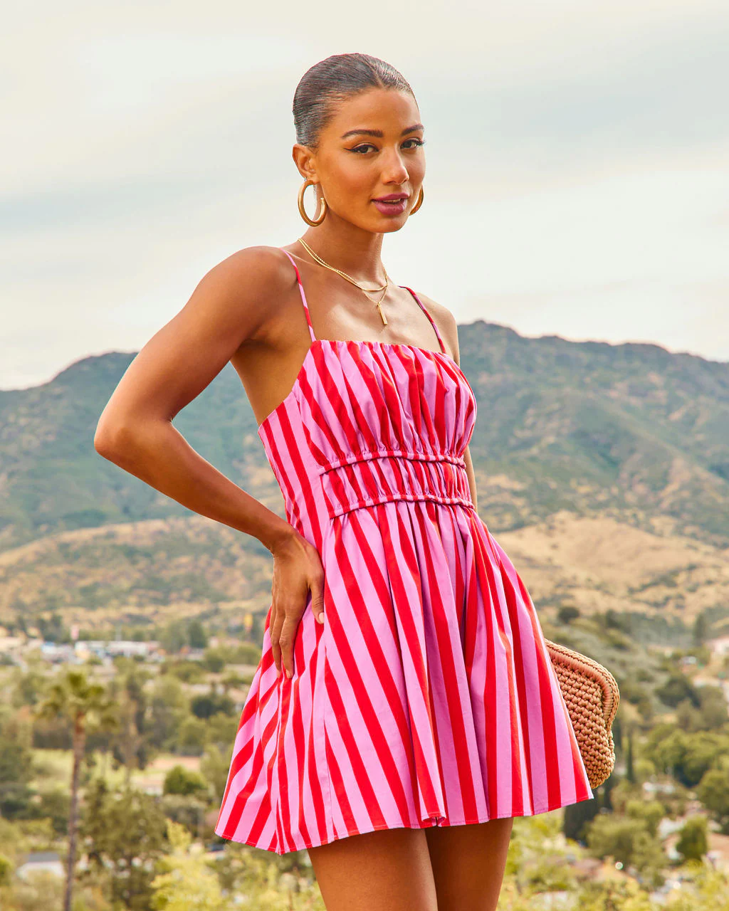 Island Poise Striped Fit And Flare Mini Dress - Image 2