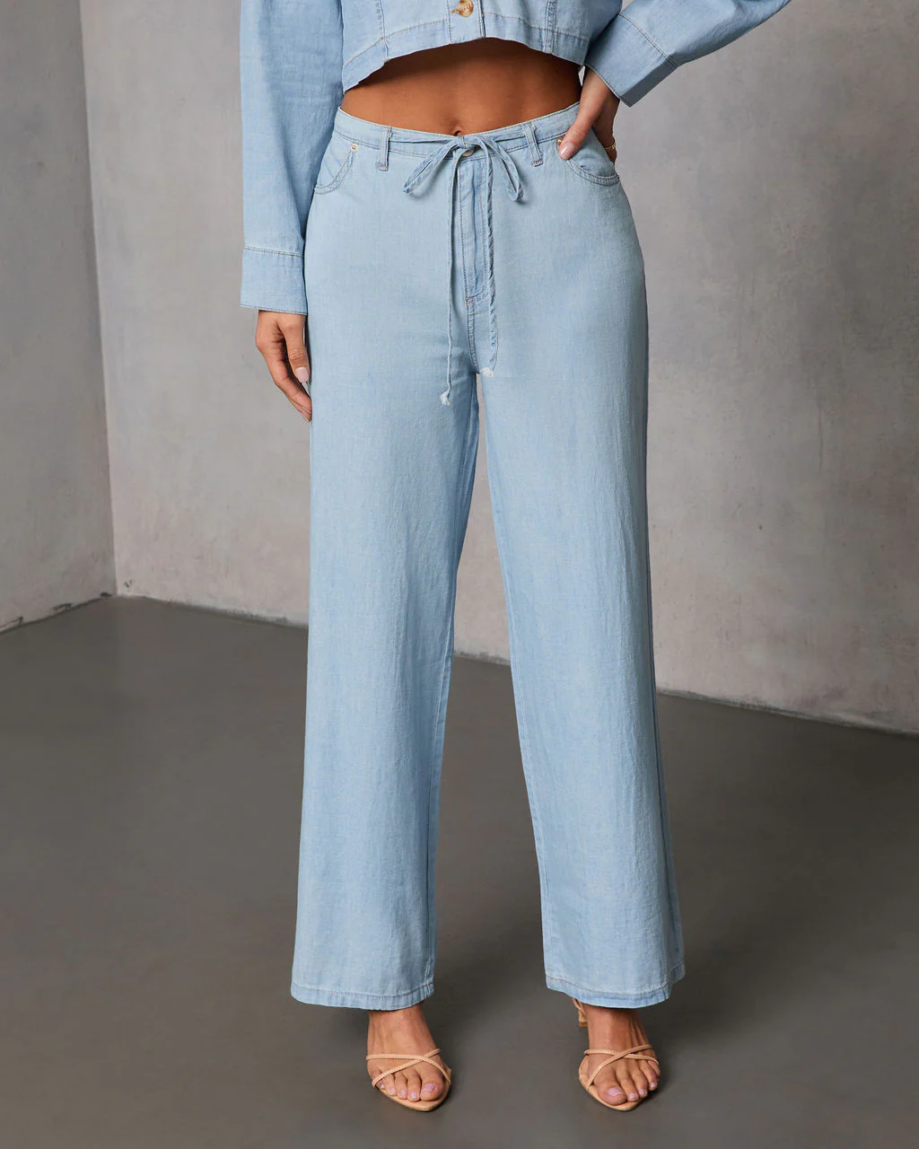 Issey Rigid Low Rise Straight Chambray Pants - Image 2
