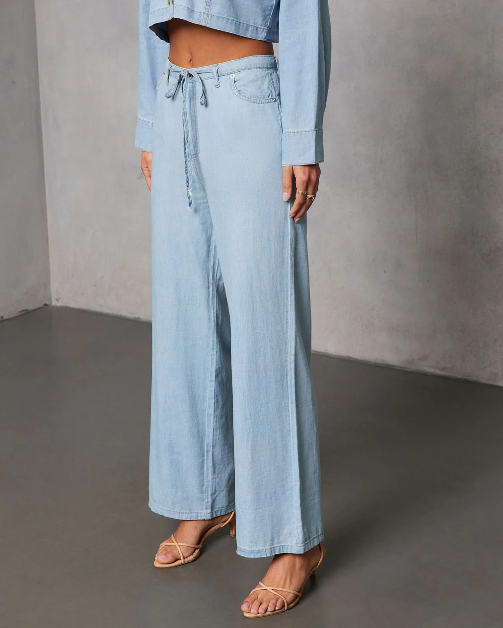 Issey Rigid Low Rise Straight Chambray Pants - Image 3