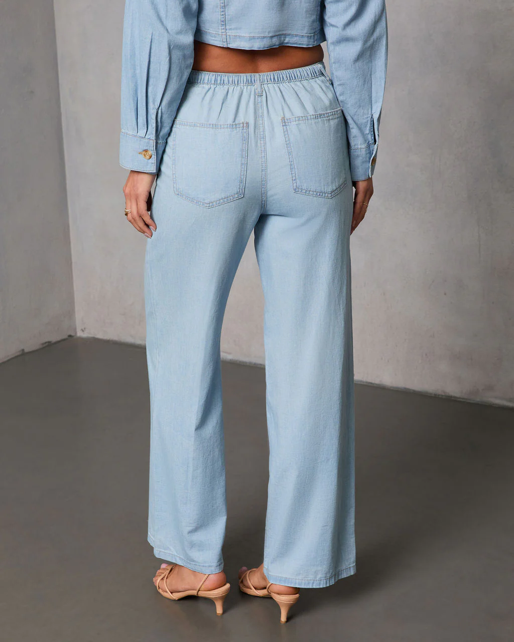 Issey Rigid Low Rise Straight Chambray Pants - Image 4
