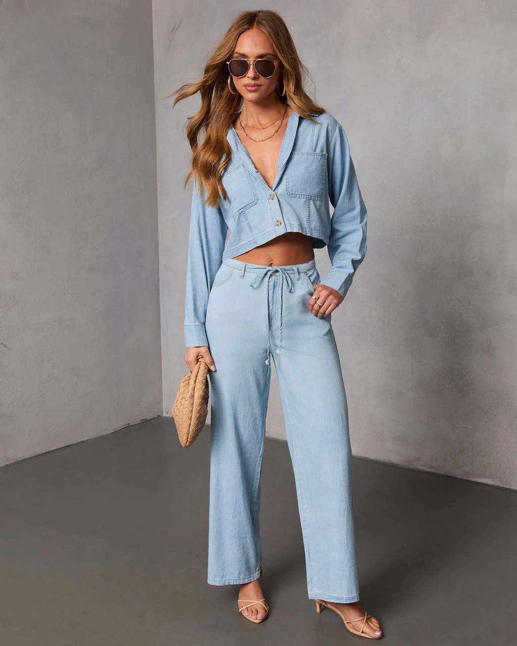 Issey Rigid Low Rise Straight Chambray Pants - Image 5
