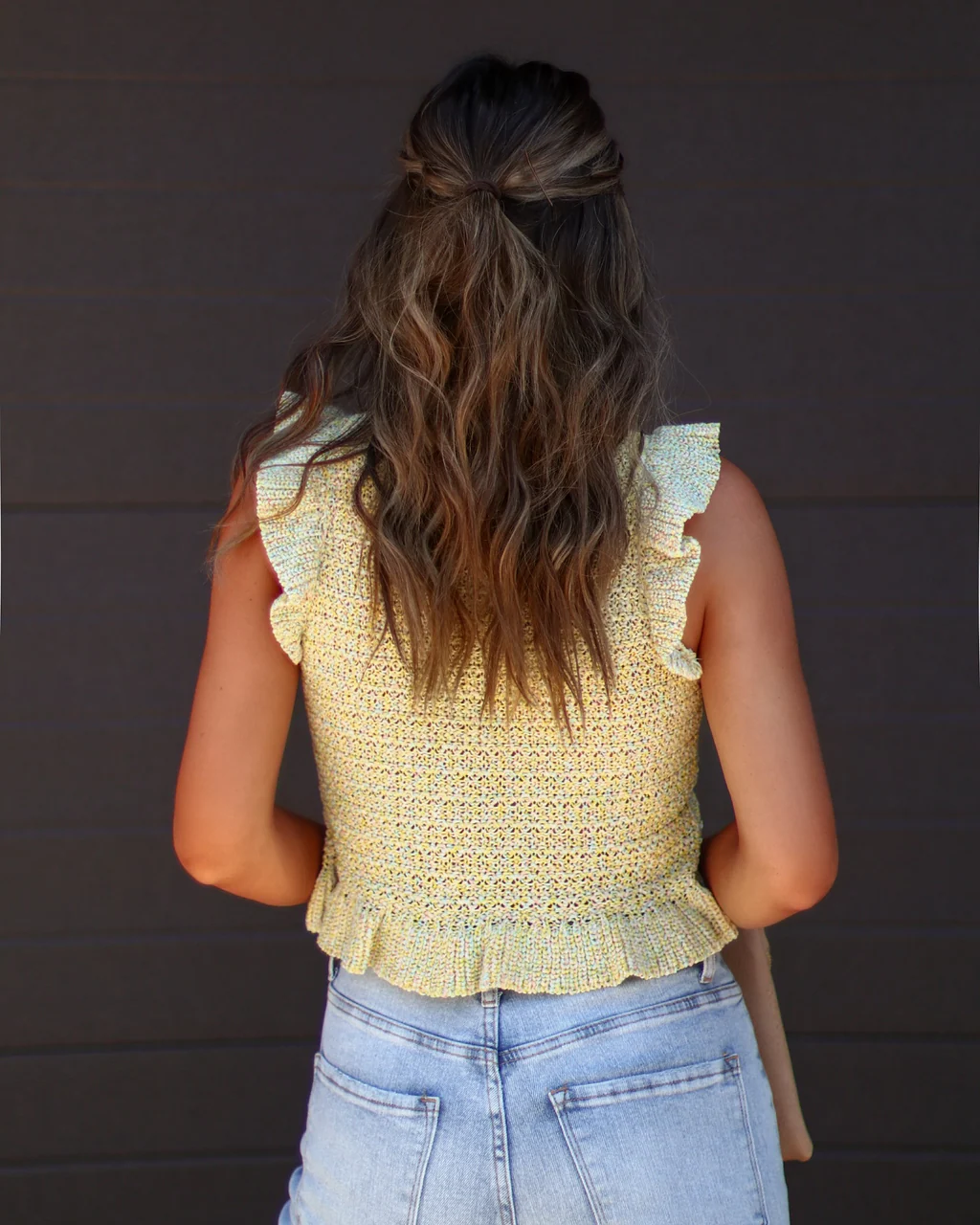 Ivelisse Smocked Sweater Knit Ruffle Hem Top - Image 2