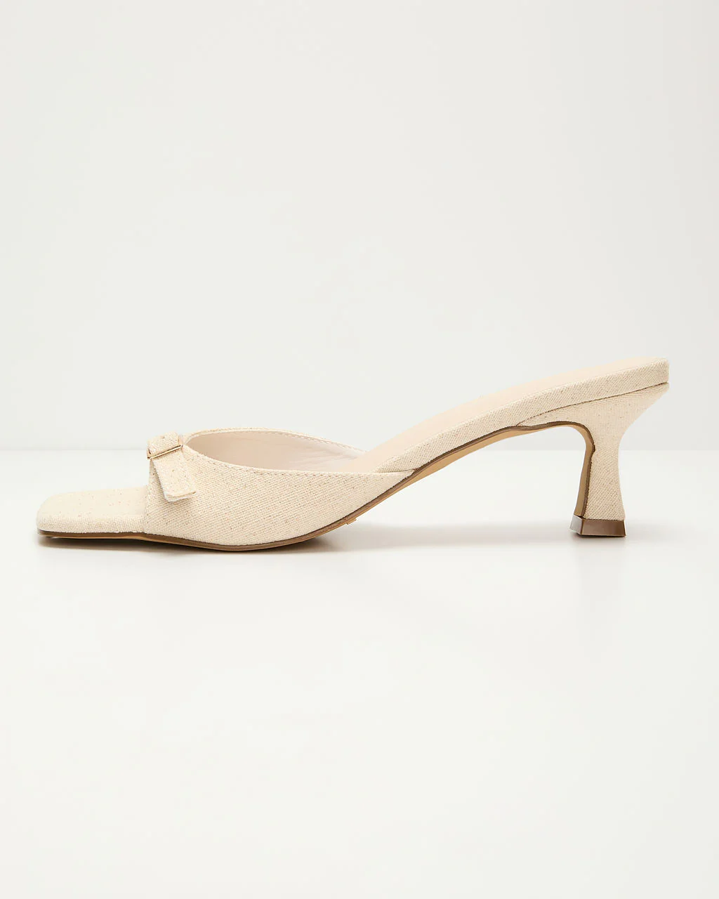 Ivy House Buckled Linen Kitten Heel - Image 3