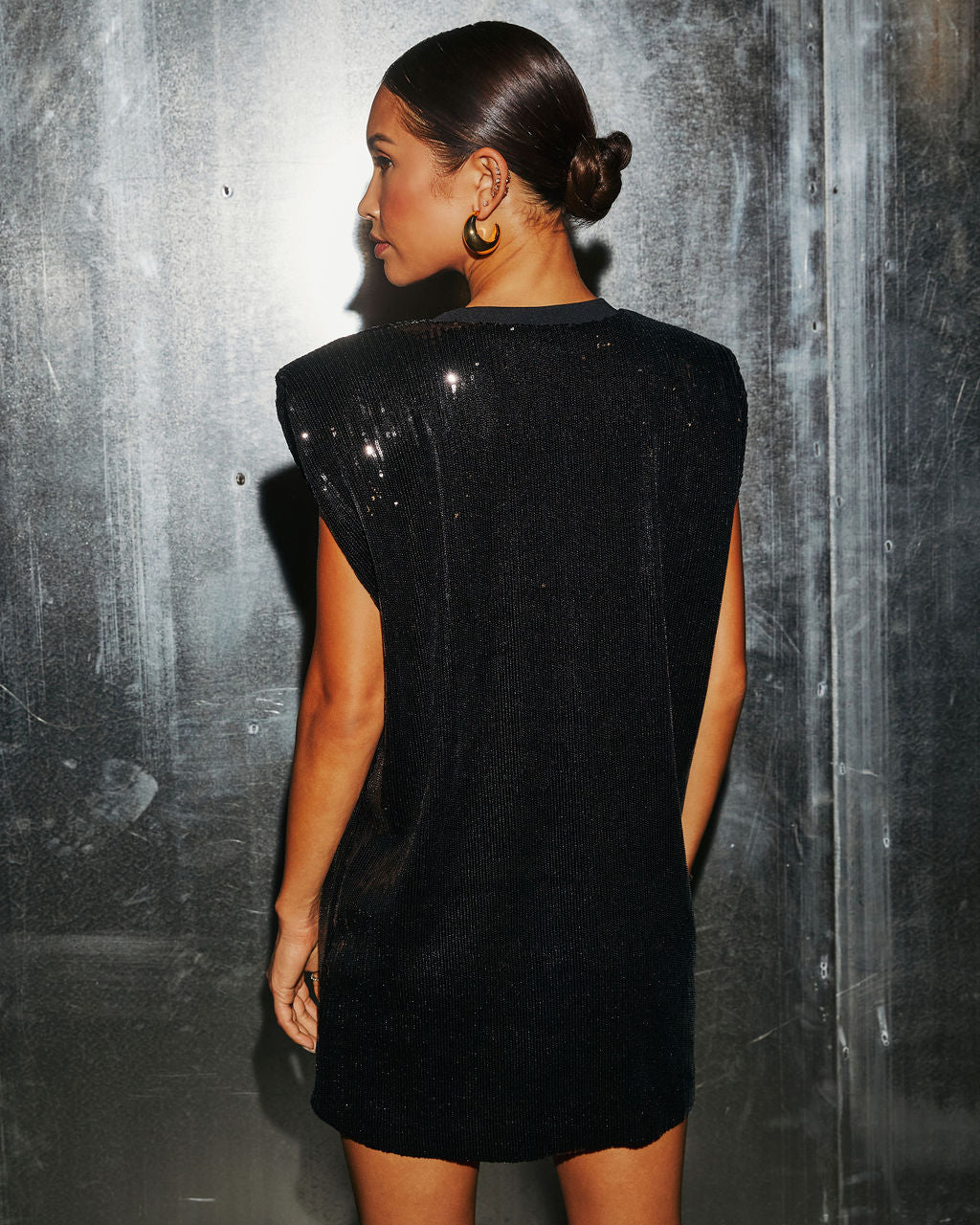 Izie Mini Sequin Shirt Dress - Image 4