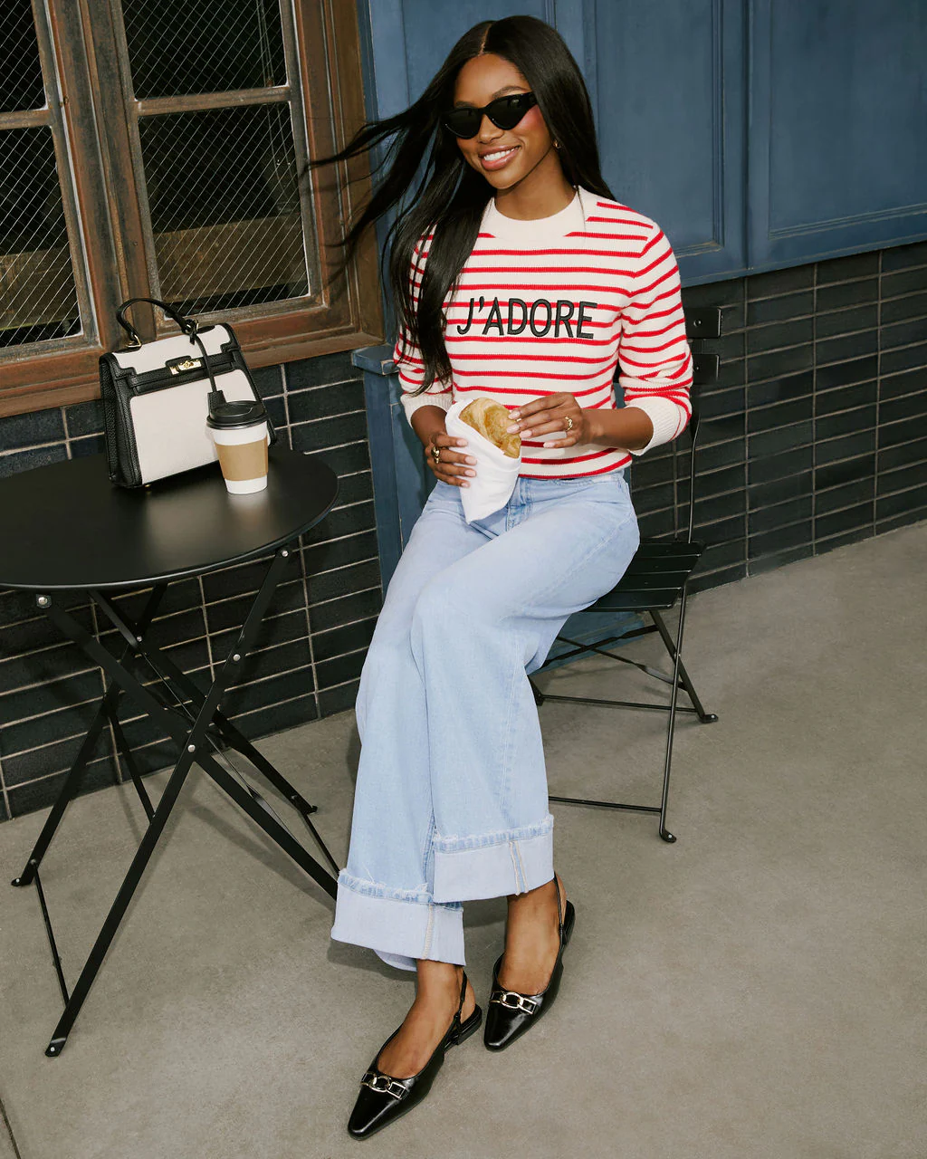 J'Adore Striped Graphic Sweater - Image 3