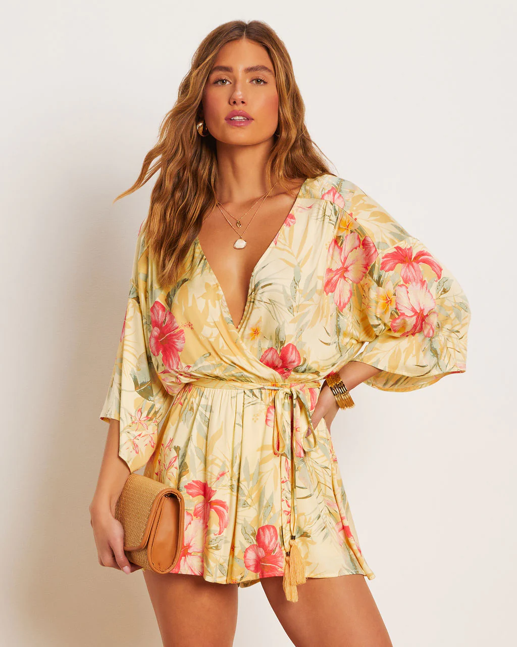 Jaime Tie Waist Kimono Romper - Image 13