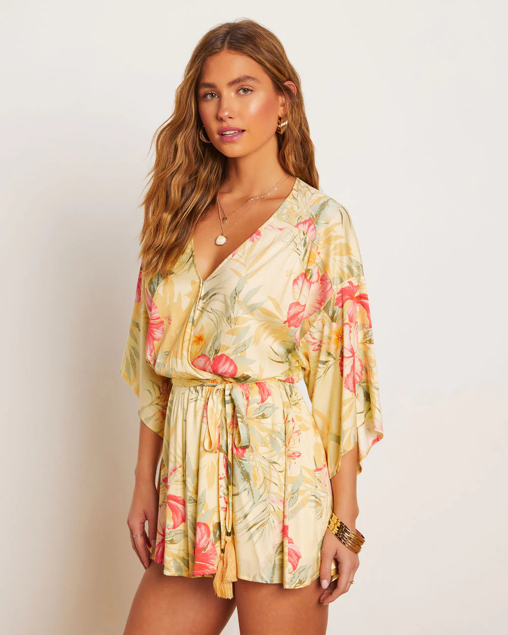 Jaime Tie Waist Kimono Romper - Image 15