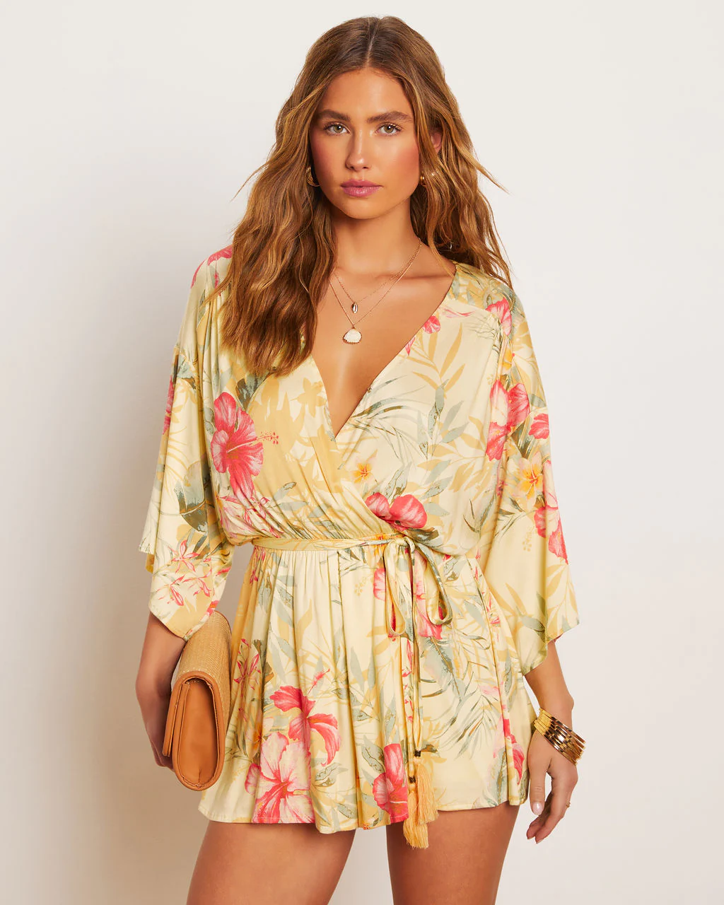 Jaime Tie Waist Kimono Romper - Image 17