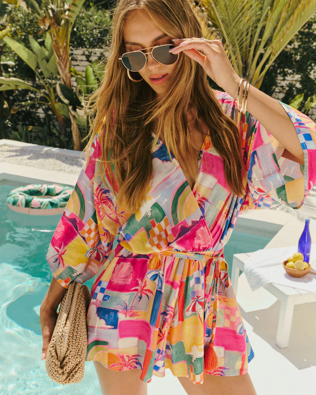 Jaime Tie Waist Kimono Romper - Image 3