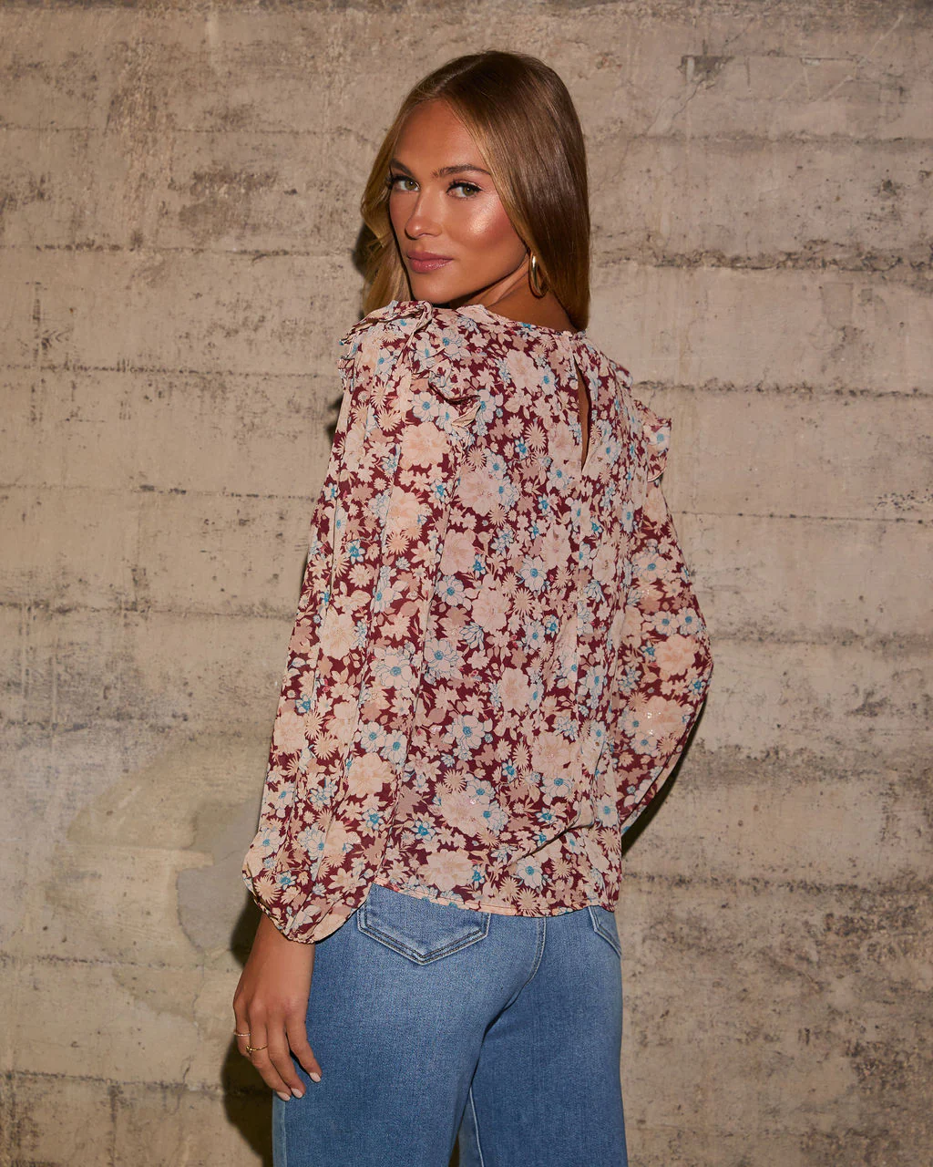 Jaimie Floral Ruffle Trim Blouse - Image 4