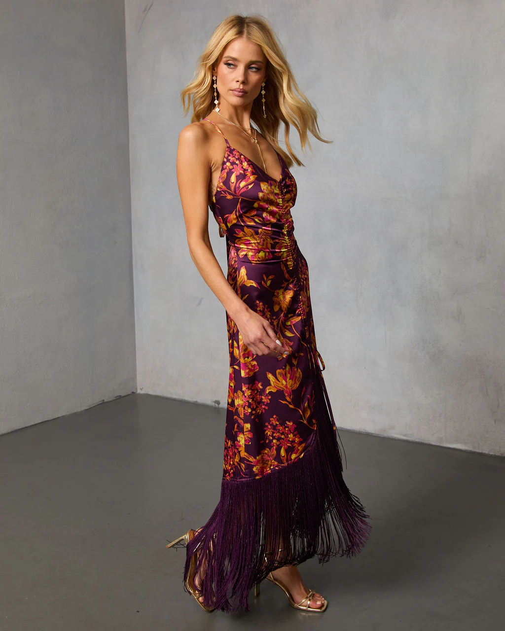 Jameliah Printed Fringe Midi Dress - Image 3