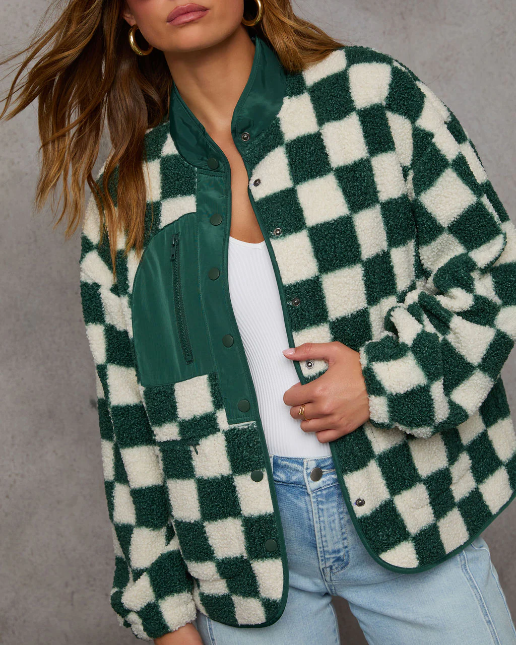Jamerson Knit Checkered Jacket - Image 6