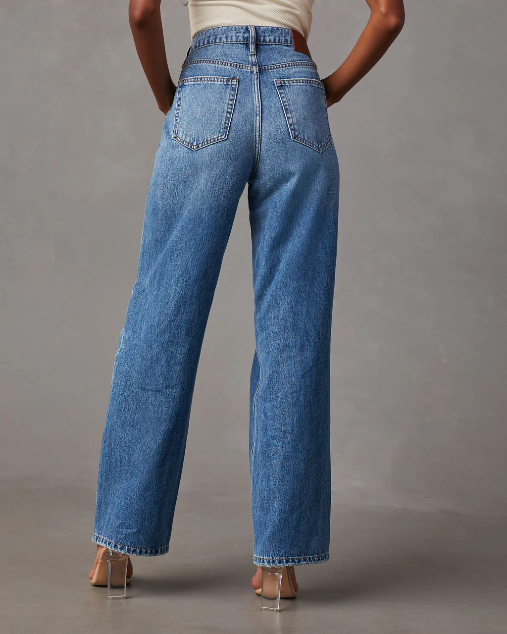 Janae Distressed High Rise Straight Jeans - Image 4