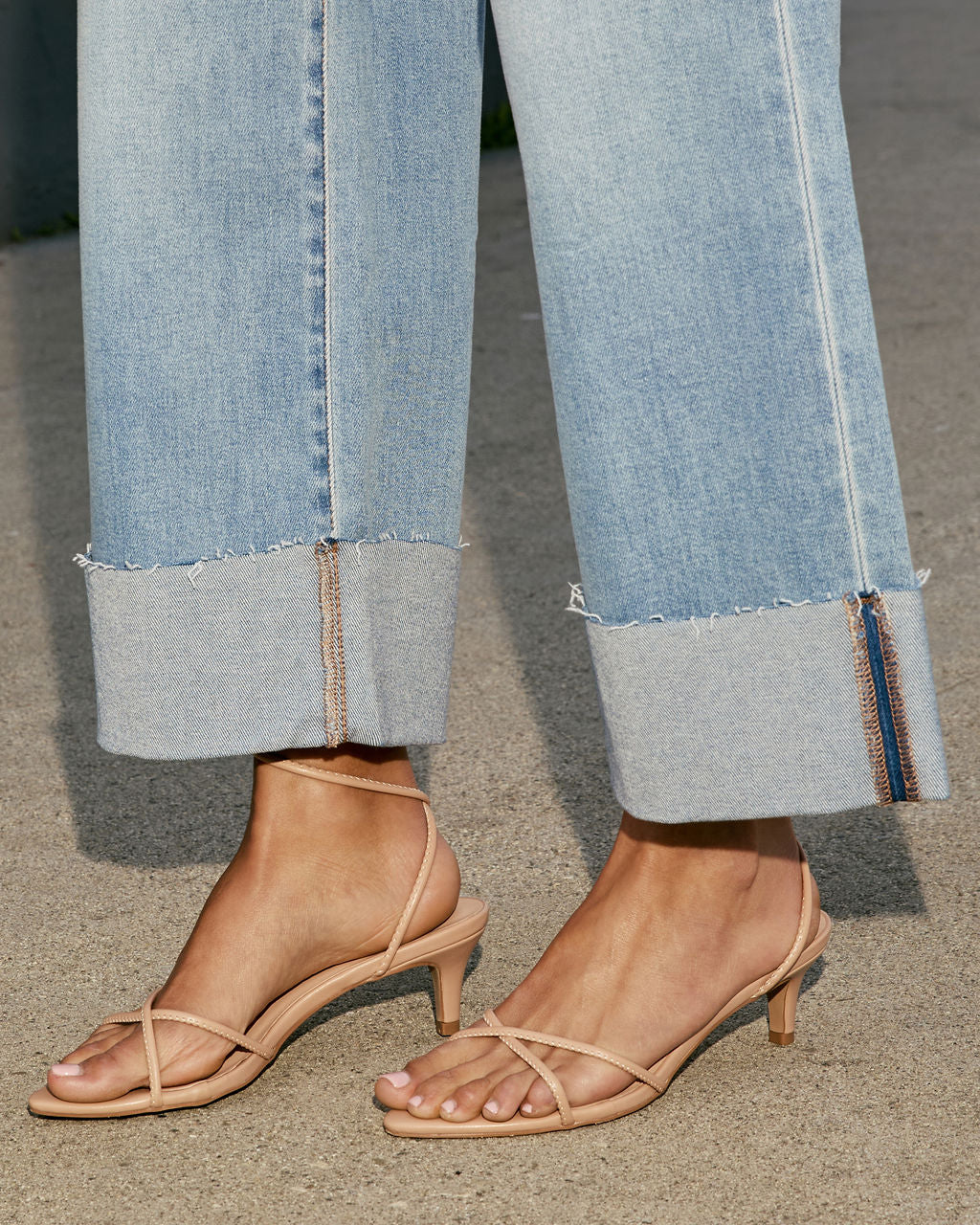 Janey Super Stretch High Rise Wide Leg Cuffed Jeans - Image 6