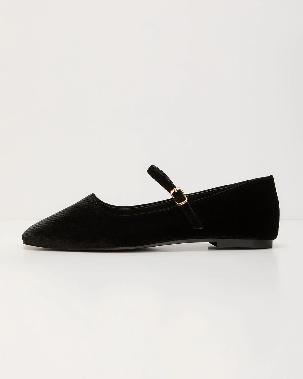 Janey Velvet Mary Jane Ballet Flats - Image 4
