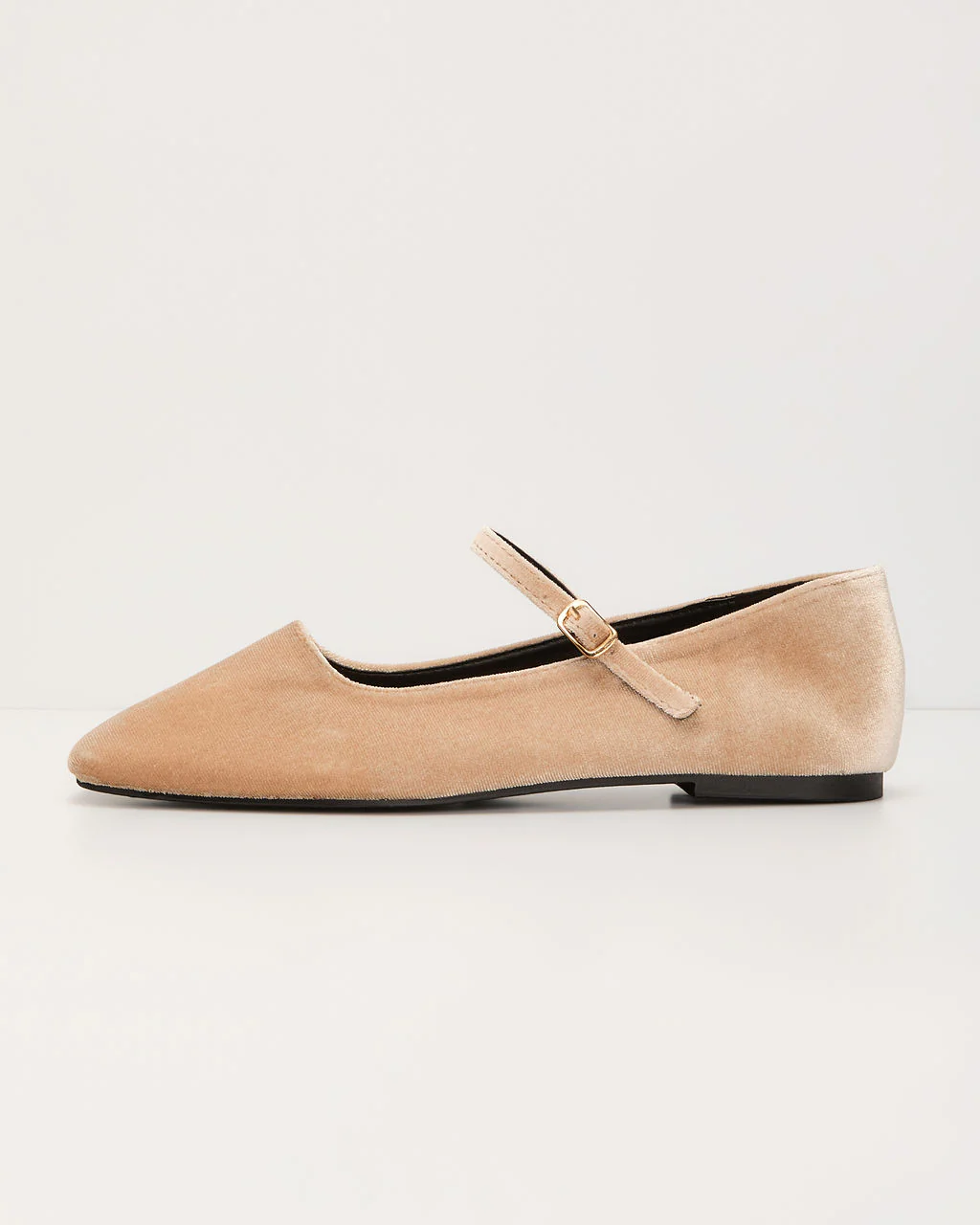 Janey Velvet Mary Jane Ballet Flats - Image 9