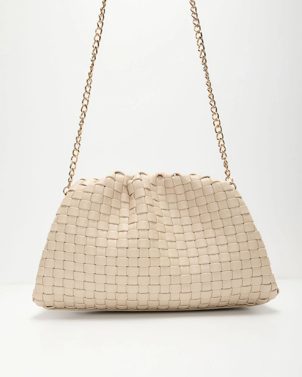 Janice Woven Leather Pouch Clutch - Image 10
