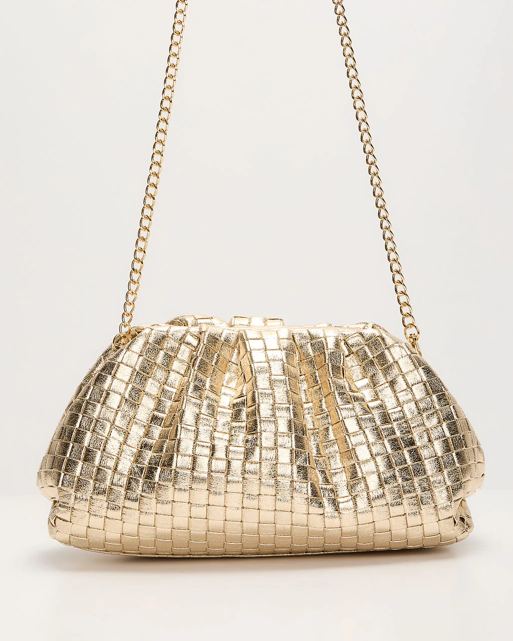 Janice Woven Leather Pouch Clutch - Image 14