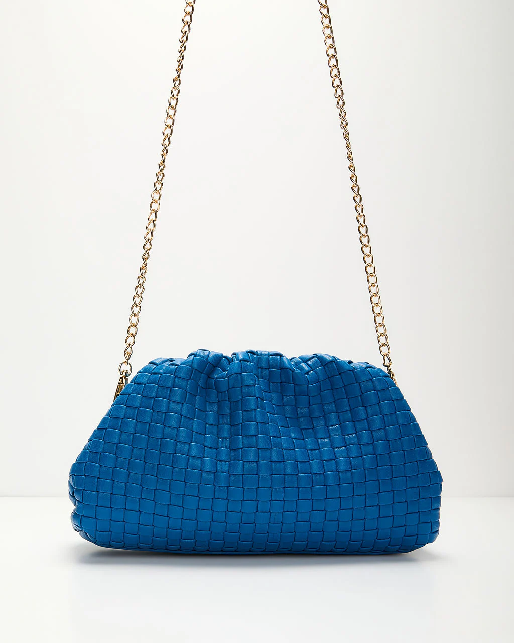 Janice Woven Leather Pouch Clutch - Image 3