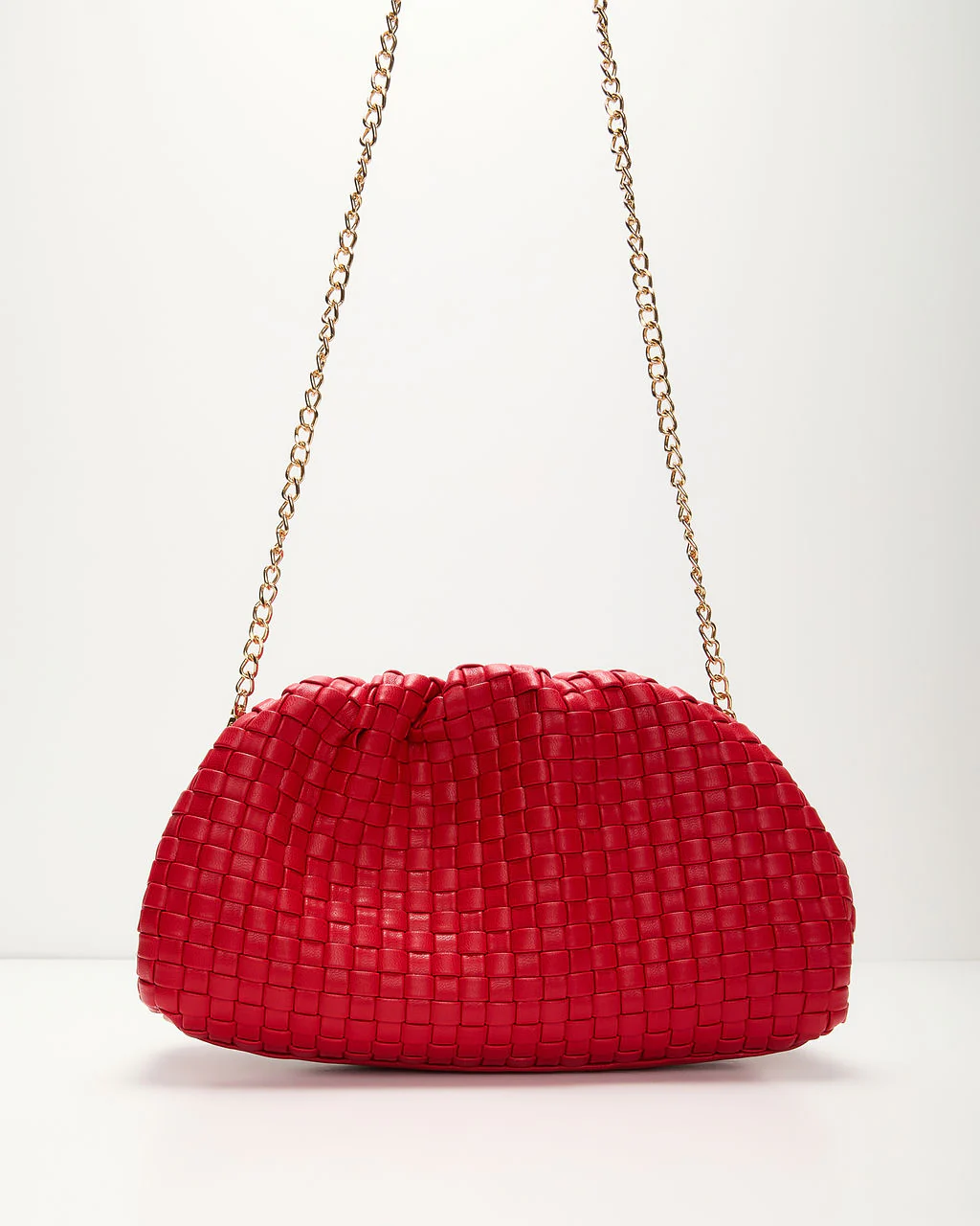 Janice Woven Leather Pouch Clutch - Image 6
