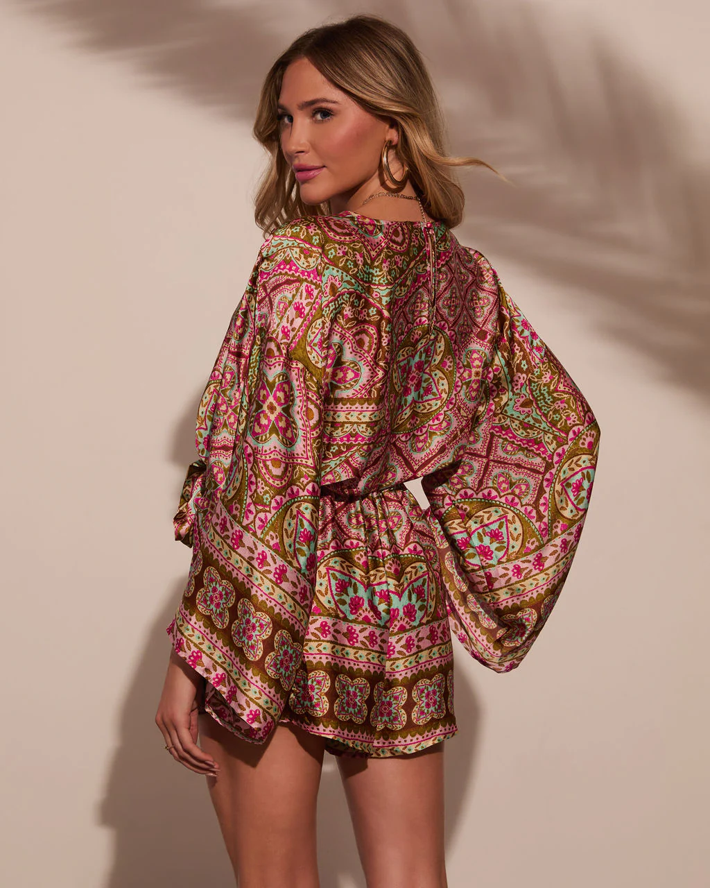 Jayden Printed Satin Romper - Image 4