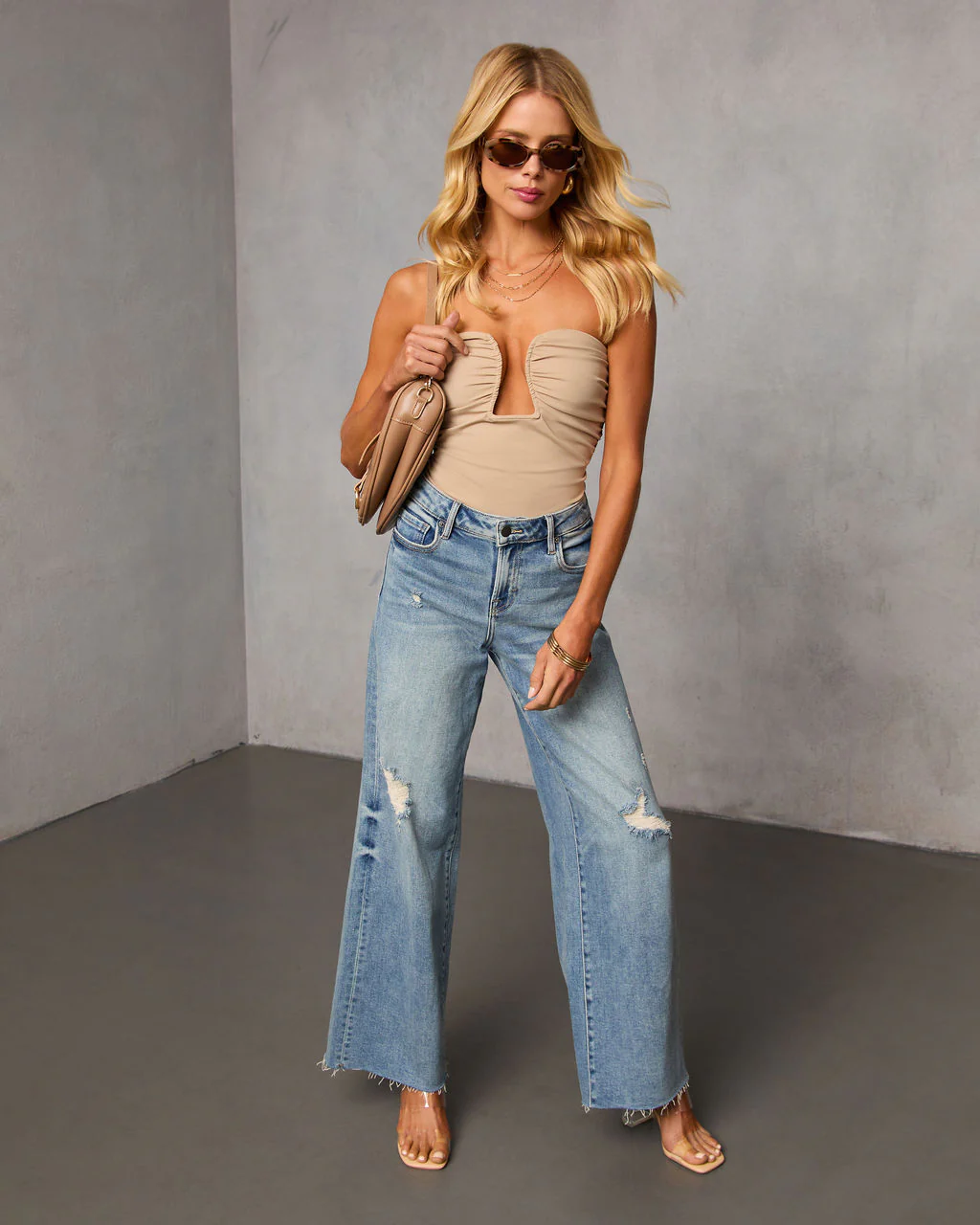 Jazlynn Strapless Ruched Cutout Bodysuit - Image 36
