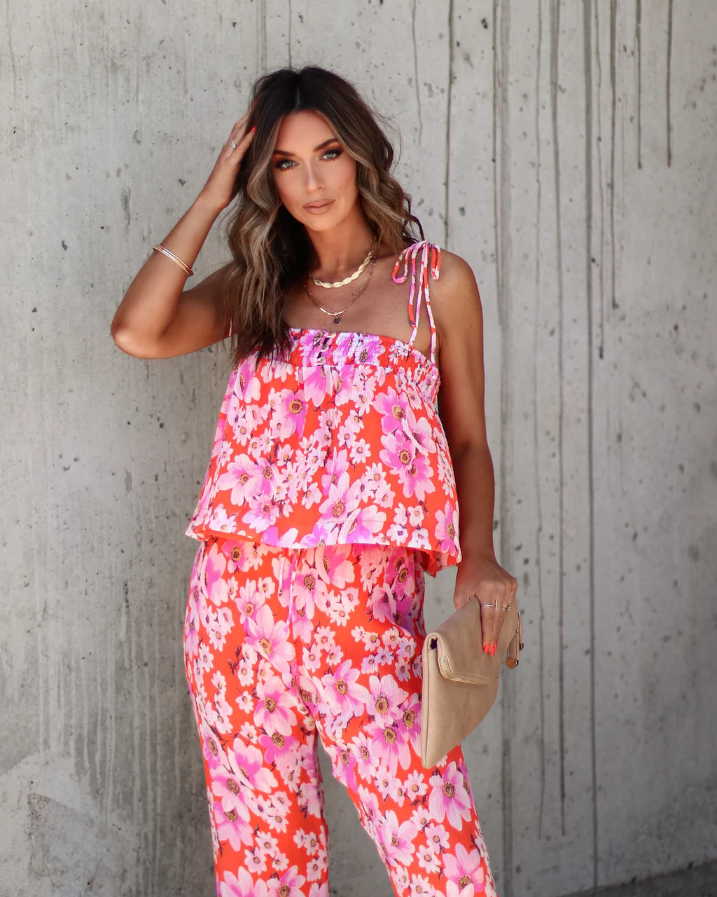 Jemma Floral Chiffon Plisse Pants - Image 3