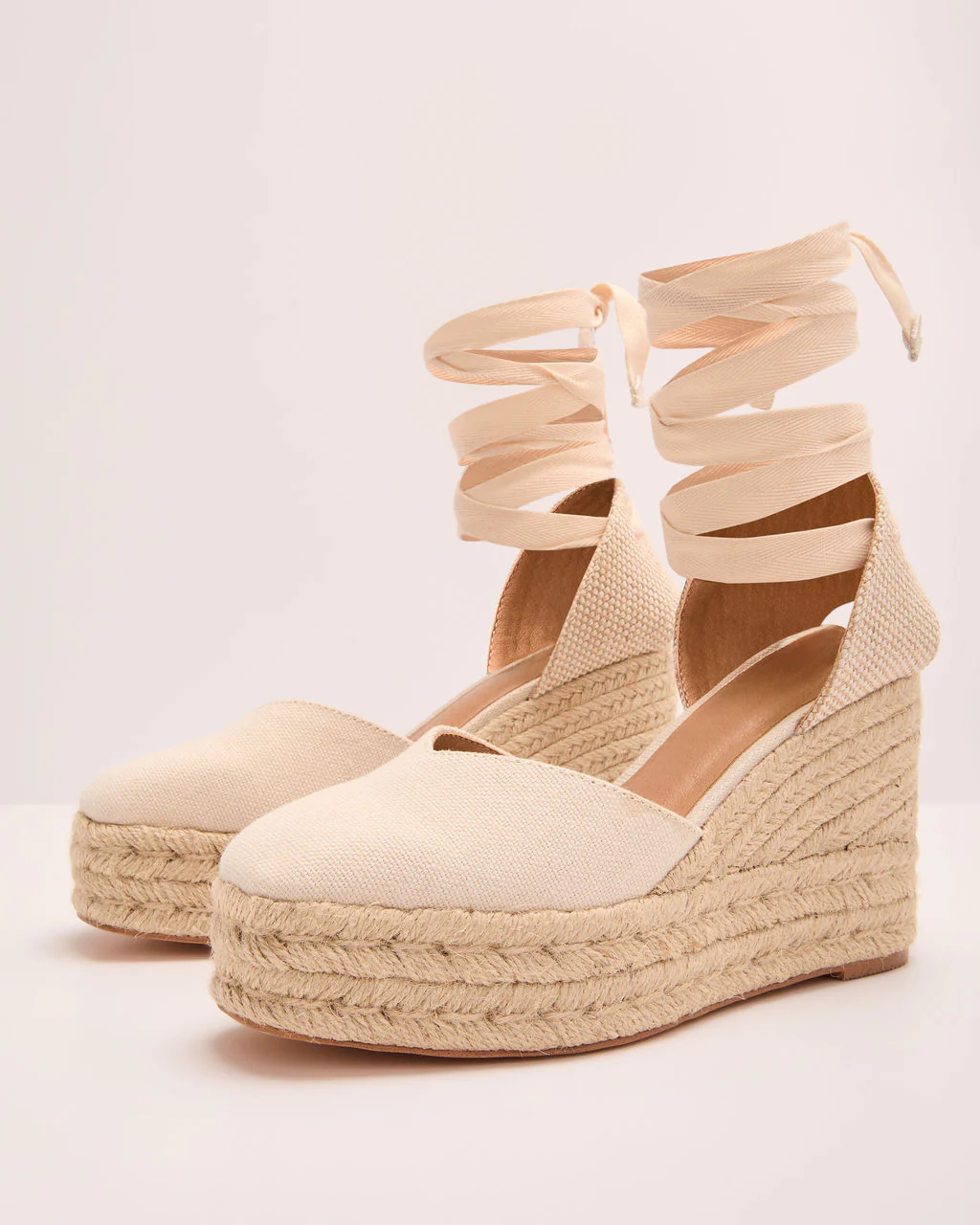 Jennifer Raffia Wedge Sandals - Image 2