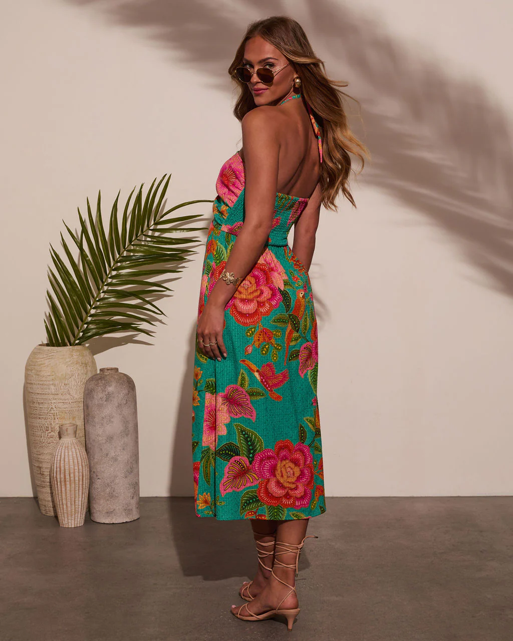 Jessica Floral Halter Midi Dress - Image 4