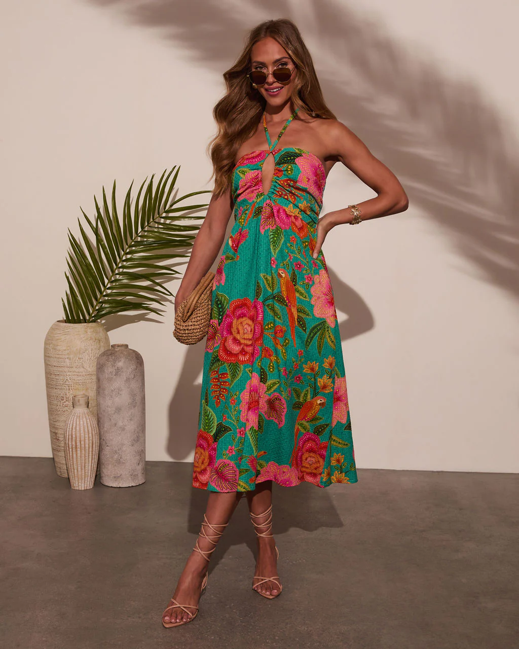 Jessica Floral Halter Midi Dress - Image 5