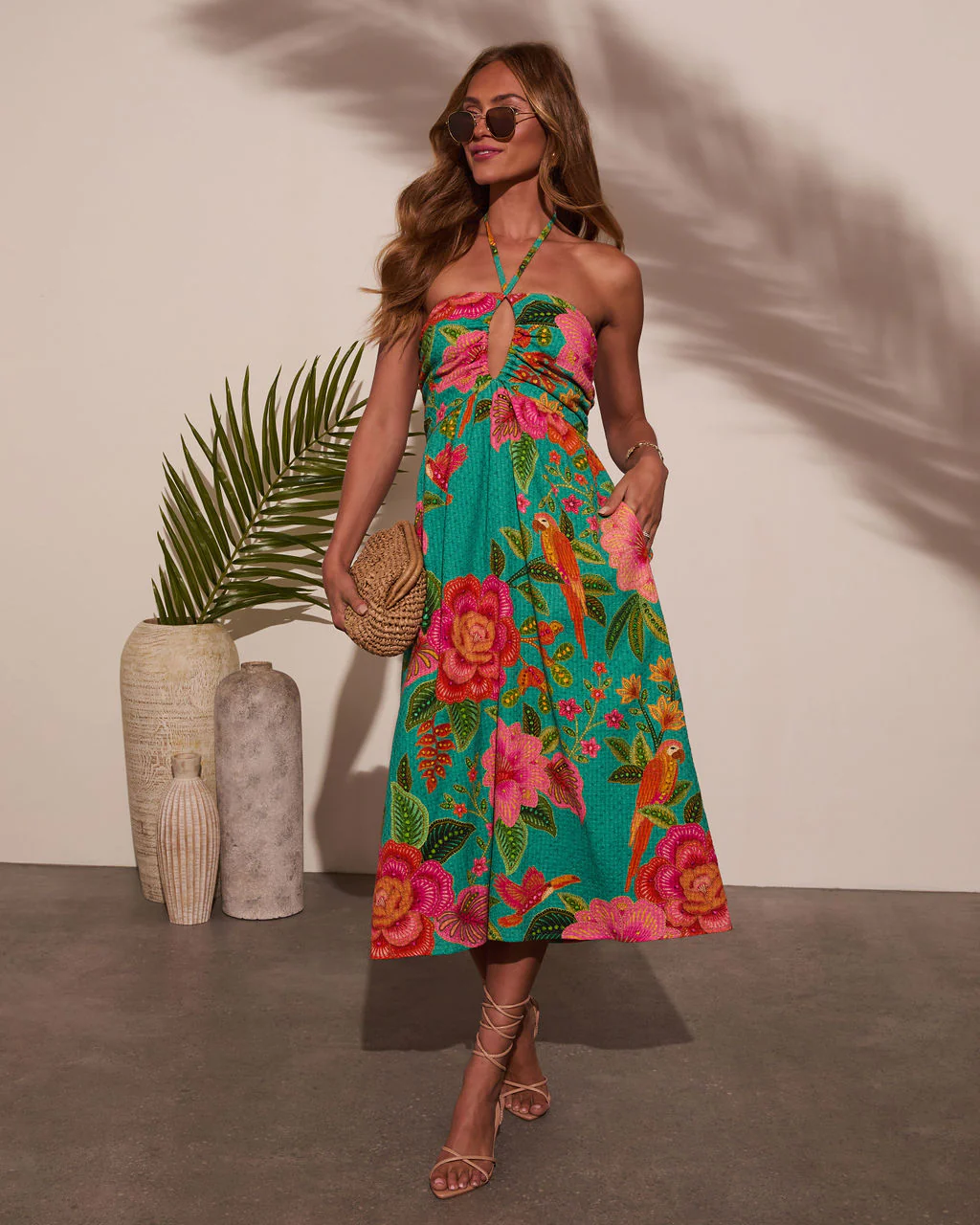 Jessica Floral Halter Midi Dress - Image 6
