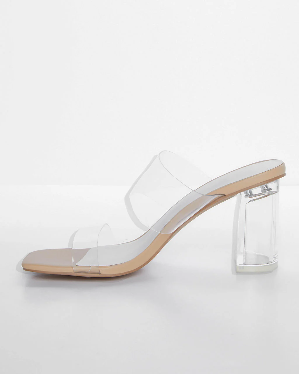 Jodi Clear Block Heel Mules - Image 2